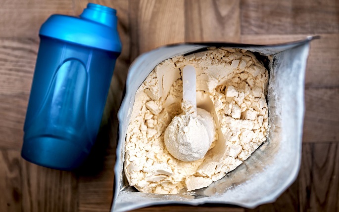 protein powder and a shaker